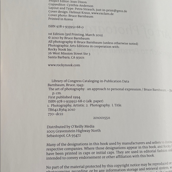 The Art of Photography: An Approach to Personal Expression Bruce Barnbaum 2010 - Picture 3 of 7